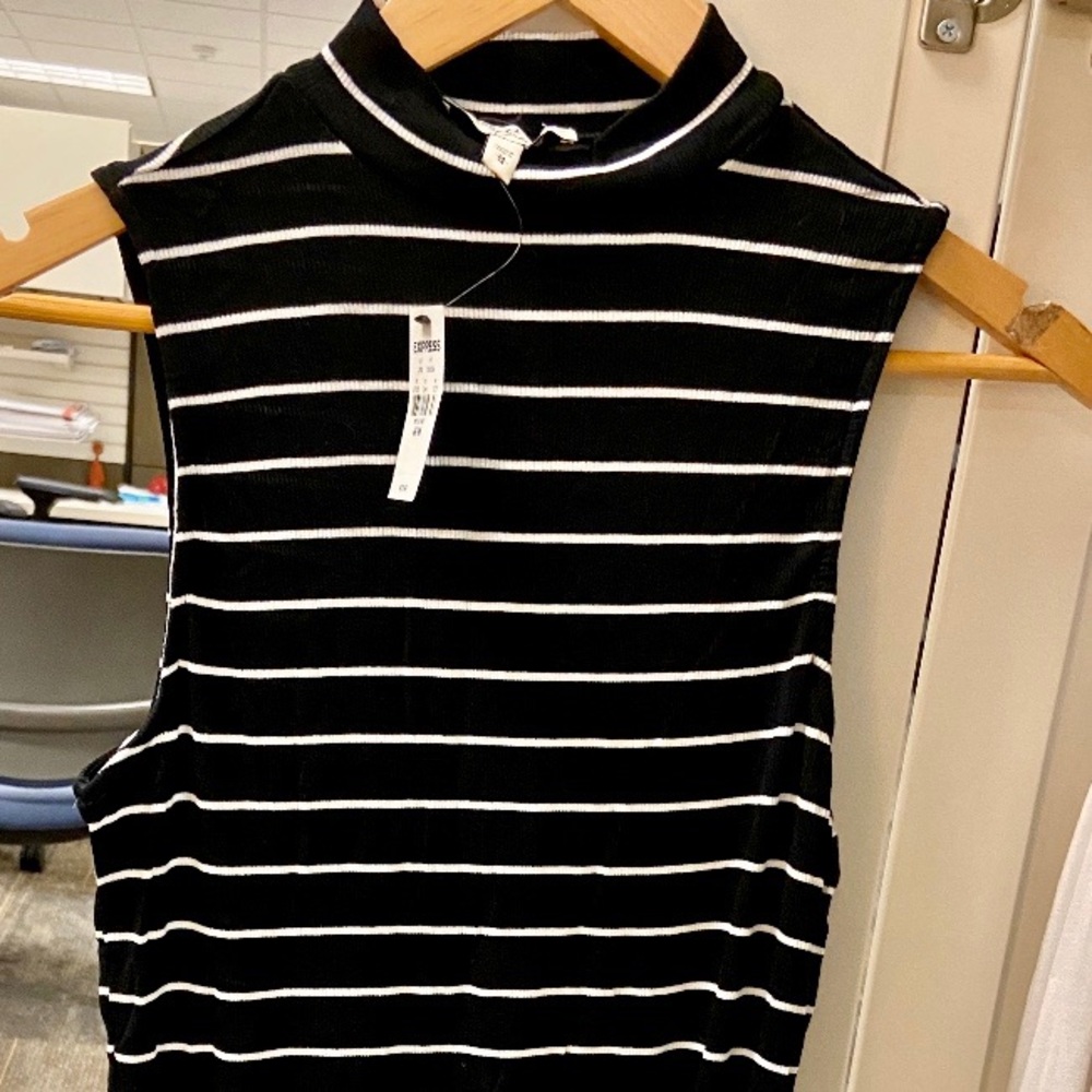 NWT! Express High neck striped body suit
